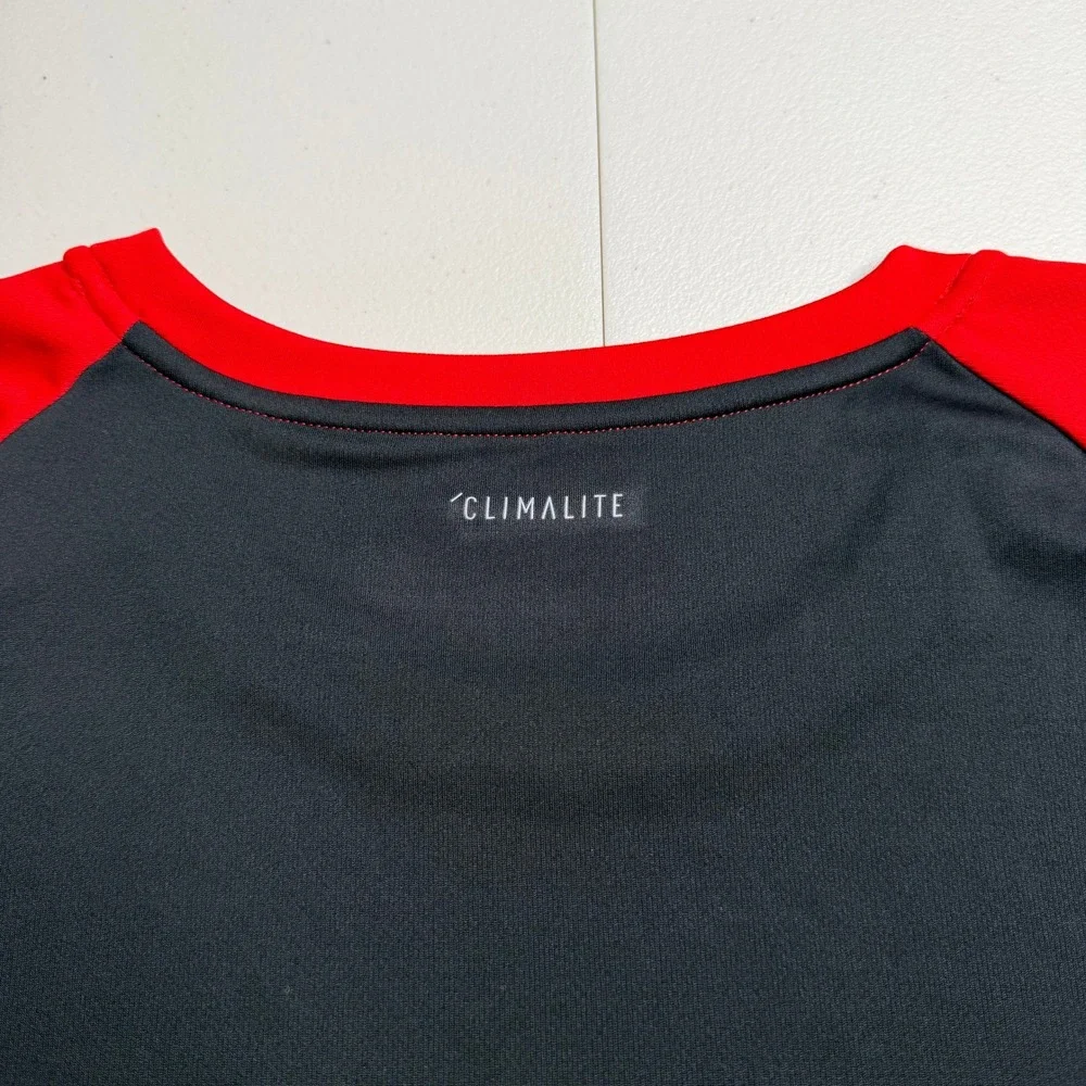 Adidas Mens XL Climalite Colorblock Performance T-Shirt Red Black White
